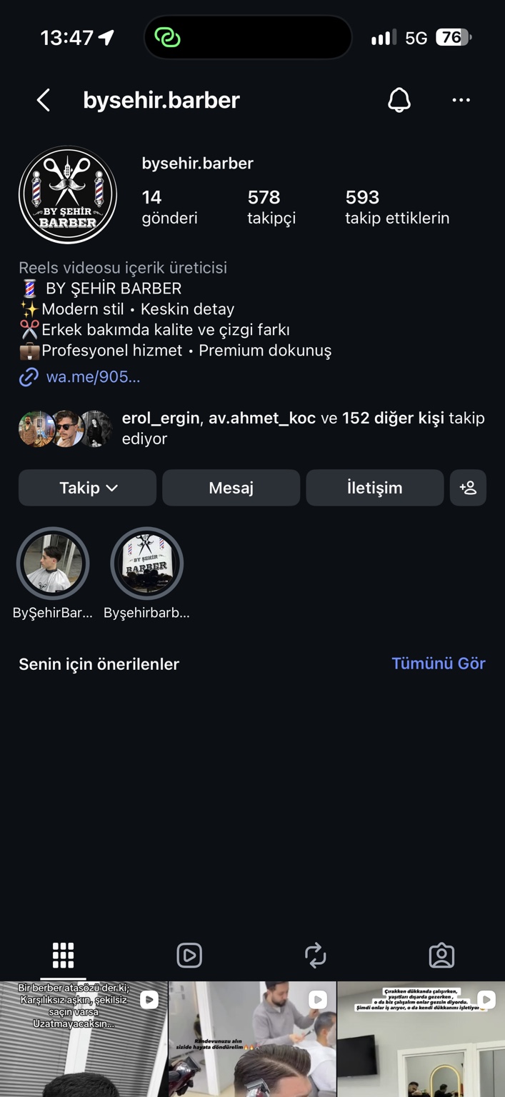 By Şehir Barber logosu